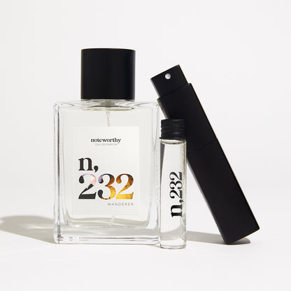 Full-size, refill, and travel-size options for Noteworthy  n, 232 fragrance