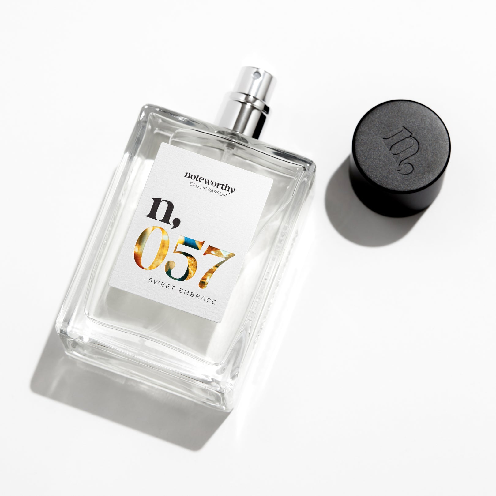 Elegant 100 ml bottle of Noteworthy n,057 Eau de Parfum.