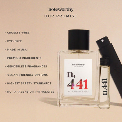 Noteworthy n,441 Eau De Parfum | Crystalized Woods | Spices Musk Amber Fragrance